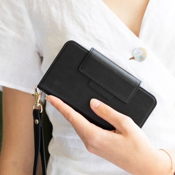 2-in-1 Uitneembare Vegan Lederen Bookcase iPhone 11 - Zwart - Zwart / Black