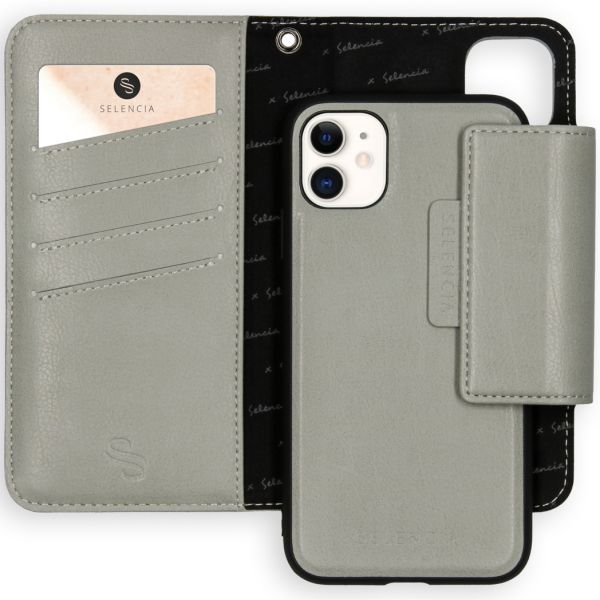 Selencia 2-in-1 Uitneembare Vegan Lederen Bookcase iPhone 11 - Grijs / Grau   / Gray