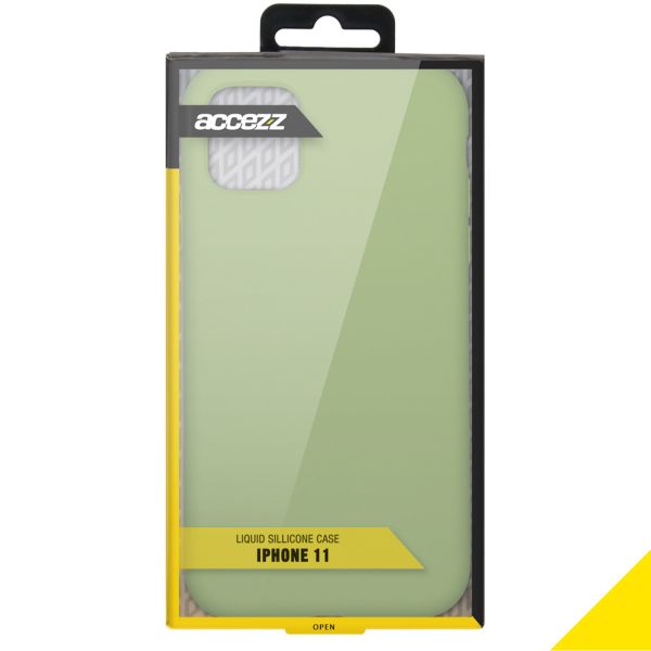 Accezz Liquid Silicone Backcover iPhone 11 - Groen / Grün  / Green