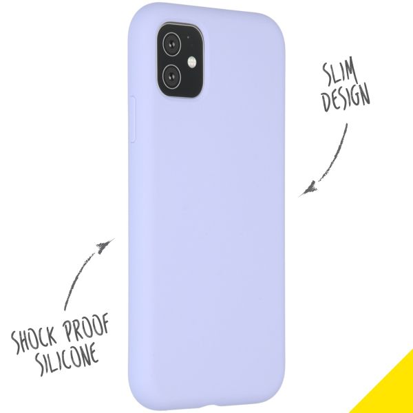 Accezz Liquid Silicone Backcover iPhone 11 - Paars / Violett  / Purple