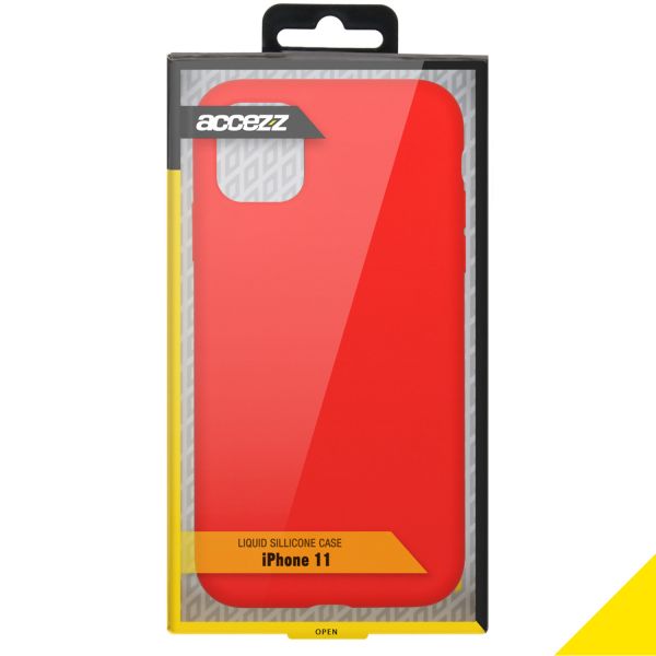 Accezz Liquid Silicone Backcover iPhone 11 - Rood / Rot / Red