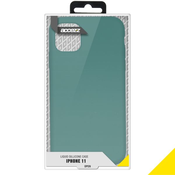 Accezz Liquid Silicone Backcover iPhone 11 - Donkergroen / Dunkelgrün  / Dark Green