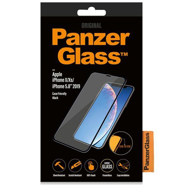 Case Friendly Screenprotector iPhone 11 Pro / Xs / X - Zwart / Black