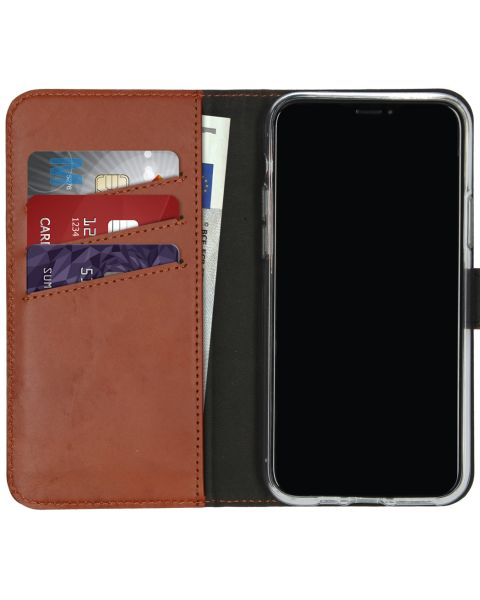 Selencia Echt Lederen Bookcase iPhone 11 Pro - Lichtbruin / Hellbraun  / Light Brown