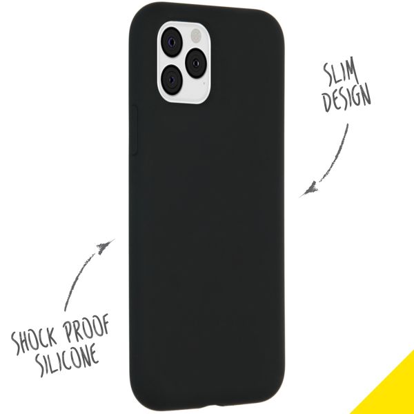 Accezz Liquid Silicone Backcover iPhone 11 Pro - Zwart / Schwarz / Black