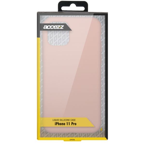 Accezz Liquid Silicone Backcover iPhone 11 Pro - Roze / Rosa / Pink
