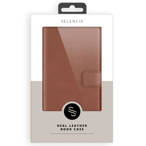 Selencia Echt Lederen Bookcase iPhone 11 Pro Max - Lichtbruin / Hellbraun  / Light Brown