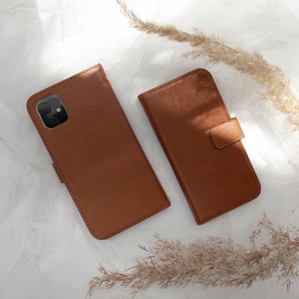 Selencia Echt Lederen Bookcase iPhone 11 Pro Max - Lichtbruin / Hellbraun  / Light Brown