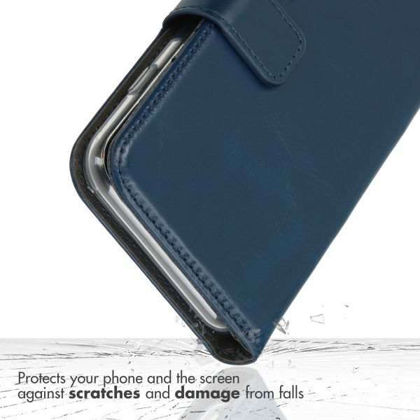 Selencia Echt Lederen Bookcase iPhone 11 Pro Max - Blauw / Blau / Blue