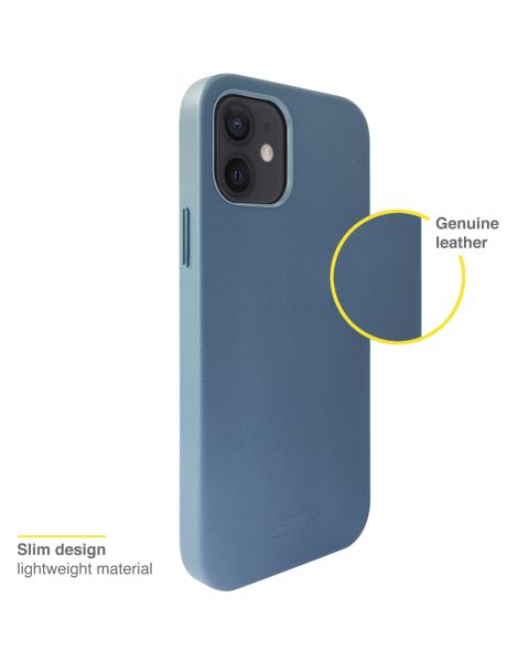 Accezz Leather Backcover met MagSafe iPhone 12 Mini - Donkerblauw / Dunkelblau  / Dark blue