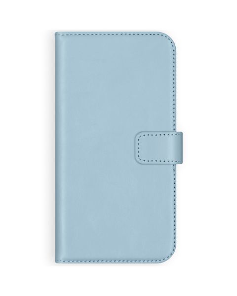 Selencia Echt Lederen Bookcase iPhone 12 (Pro) - Lichtblauw / Hellblau / Light Blue