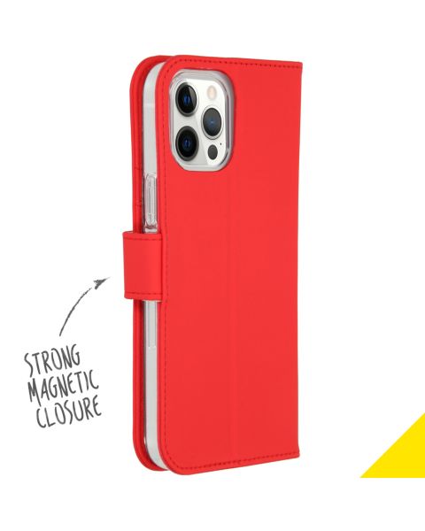 Accezz Wallet Softcase Bookcase iPhone 12 Pro Max - Rood / Rot / Red