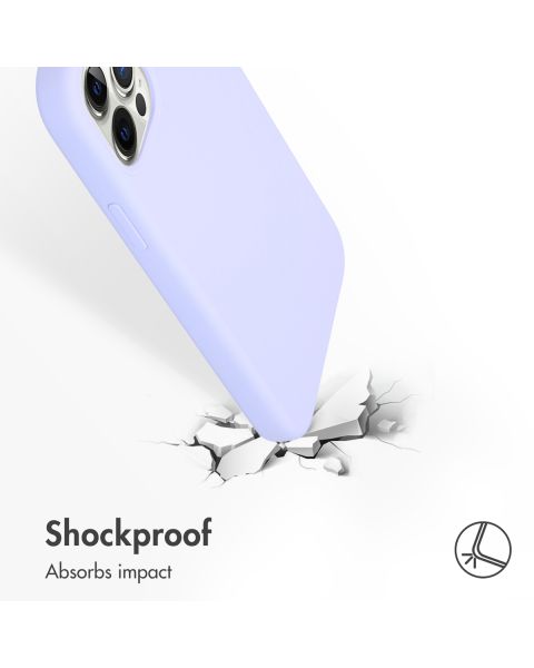 Accezz Liquid Silicone Backcover iPhone 12 (Pro) - Paars / Violett  / Purple