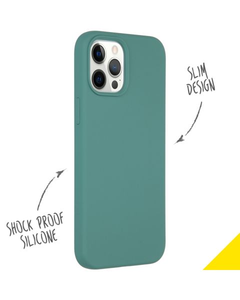 Accezz Liquid Silicone Backcover iPhone 12 Pro Max - Donkergroen / Dunkelgrün  / Dark Green