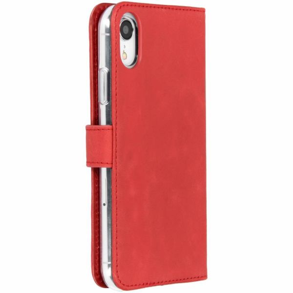 Selencia Echt Lederen Bookcase iPhone Xr - Rood / Rot / Red