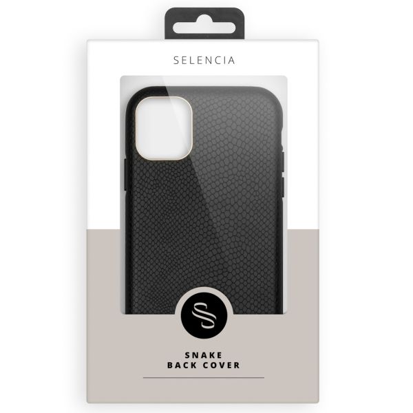 Selencia Gaia Slang Backcover iPhone Xr - Zwart / Schwarz / Black