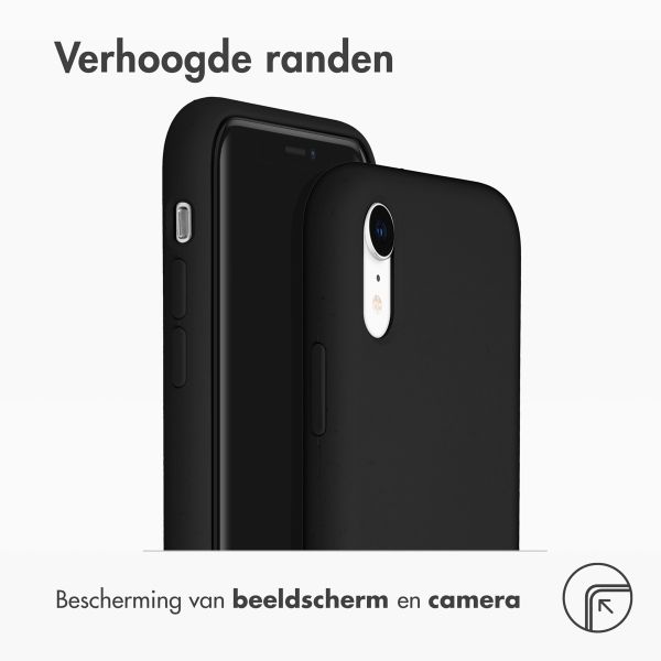 Accezz Liquid Silicone Backcover iPhone Xr - Zwart / Schwarz / Black