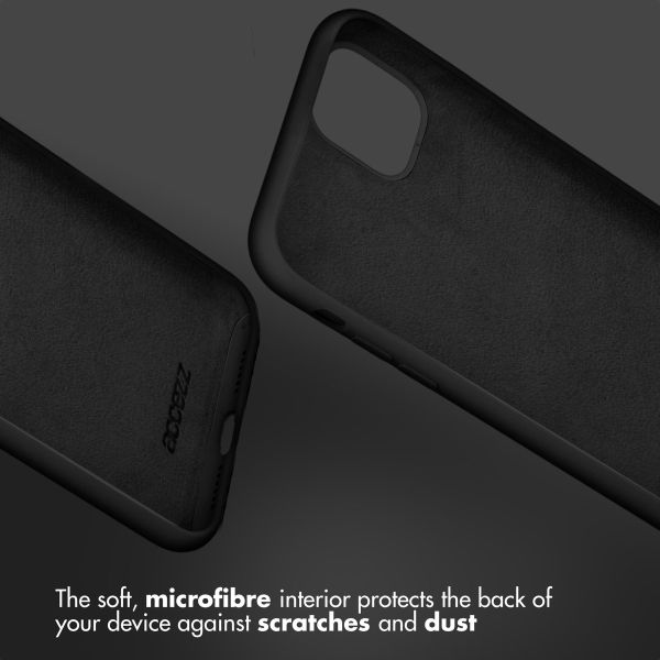 Accezz Liquid Silicone Backcover iPhone Xr - Zwart / Schwarz / Black