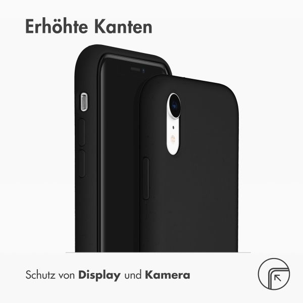 Accezz Liquid Silicone Backcover iPhone Xr - Zwart / Schwarz / Black
