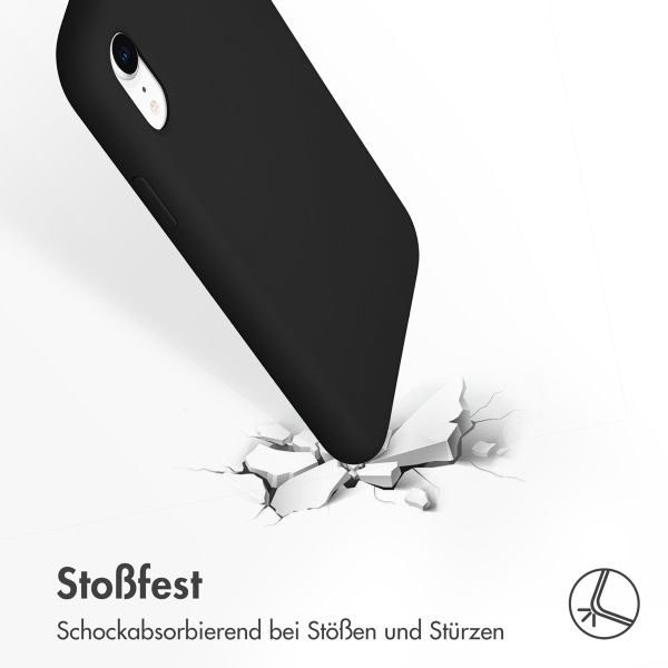 Accezz Liquid Silicone Backcover iPhone Xr - Zwart / Schwarz / Black