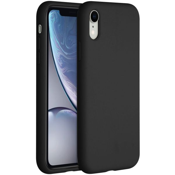 Accezz Liquid Silicone Backcover iPhone Xr - Zwart / Schwarz / Black