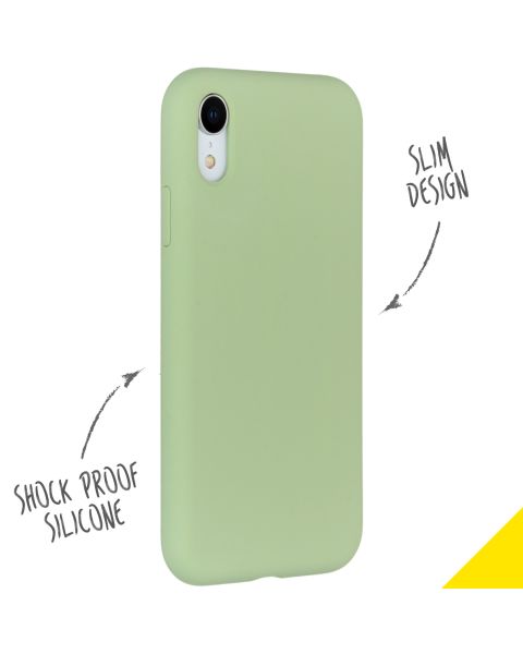 Accezz Liquid Silicone Backcover iPhone Xr - Groen / Grün  / Green