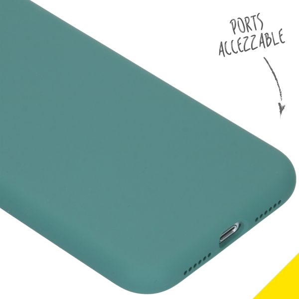 Accezz Liquid Silicone Backcover iPhone Xr - Donkergroen / Dunkelgrün  / Dark Green