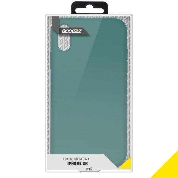 Accezz Liquid Silicone Backcover iPhone Xr - Donkergroen / Dunkelgrün  / Dark Green