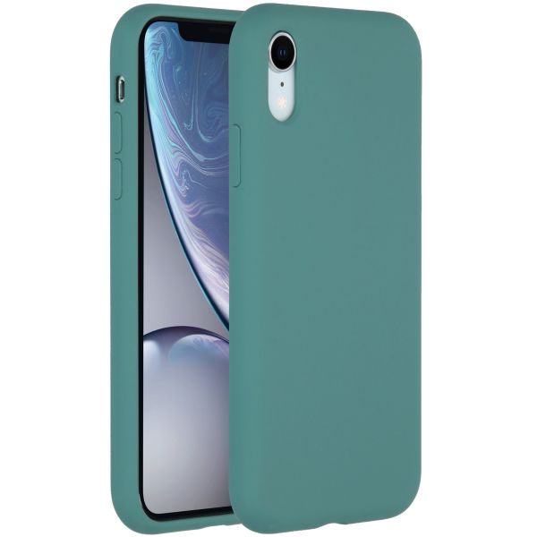 Accezz Liquid Silicone Backcover iPhone Xr - Donkergroen / Dunkelgrün  / Dark Green