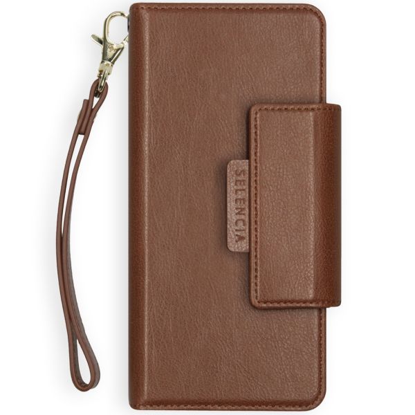 2-in-1 Uitneembare Vegan Lederen Bookcase iPhone Xs / X - Bruin / Brown