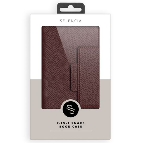 2-in-1 Uitneembare Slang Bookcase iPhone Xs / X - Donkerrood - Donkerrood / Dark Red