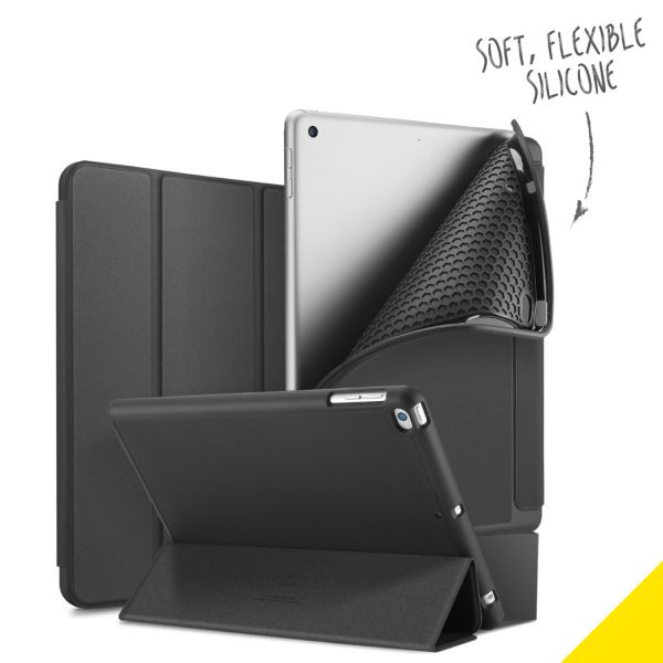 Accezz Smart Silicone Bookcase iPad 10.2 (2019 / 2020 / 2021) - Zwart / Schwarz / Black