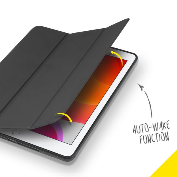 Accezz Smart Silicone Bookcase iPad 10.2 (2019 / 2020 / 2021) - Zwart / Schwarz / Black