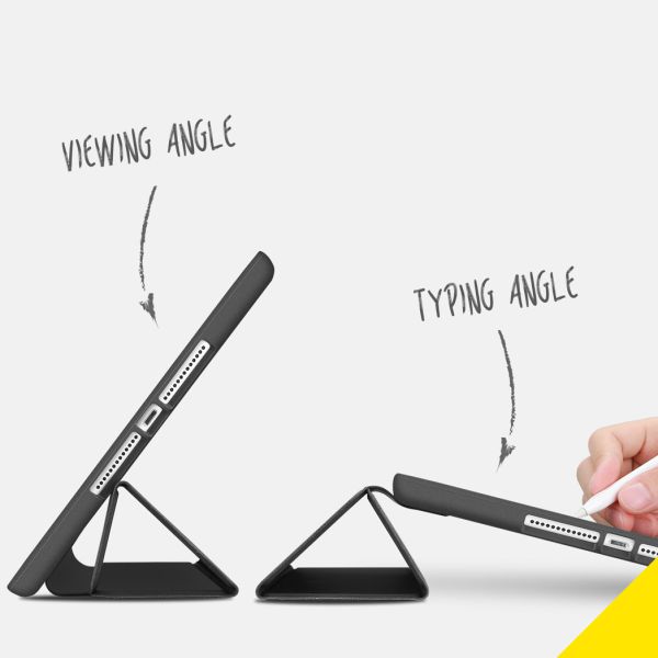 Accezz Smart Silicone Bookcase iPad 10.2 (2019 / 2020 / 2021) - Zwart / Schwarz / Black