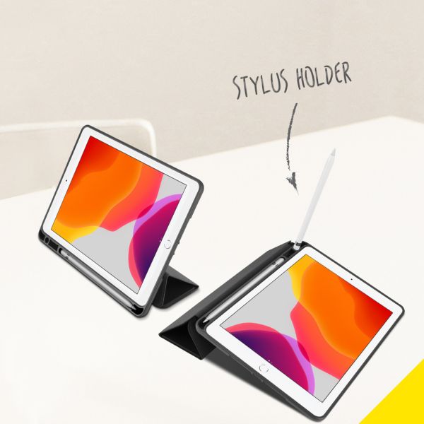 Accezz Smart Silicone Bookcase iPad 10.2 (2019 / 2020 / 2021) - Zwart / Schwarz / Black
