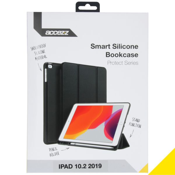 Accezz Smart Silicone Bookcase voor iPad 10.2 (2019 / 2020 / 2021) - Zwart / Schwarz / Black