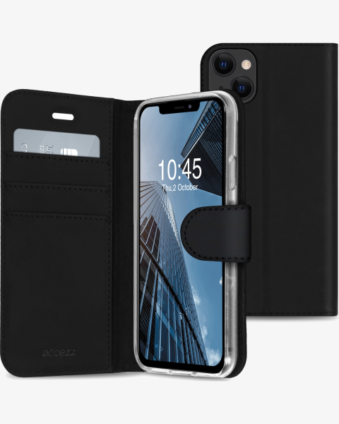 Accezz Wallet Softcase Bookcase iPhone 13 Mini - Zwart / Schwarz / Black