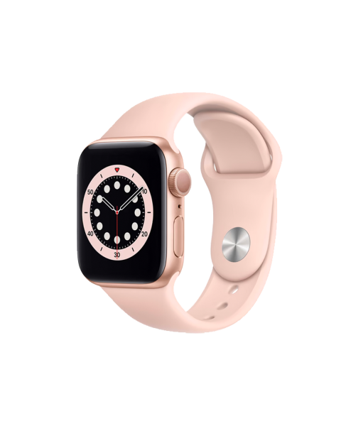 Refurbished Apple Watch Series 6 | 40mm | Aluminium Case Goud | Roze sportbandje | GPS | WiFi