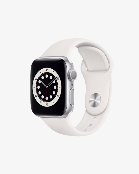 Apple Watch Series 6 | 40mm | Aluminium Case Zilver | Wit sportbandje | GPS | WiFi + 4G