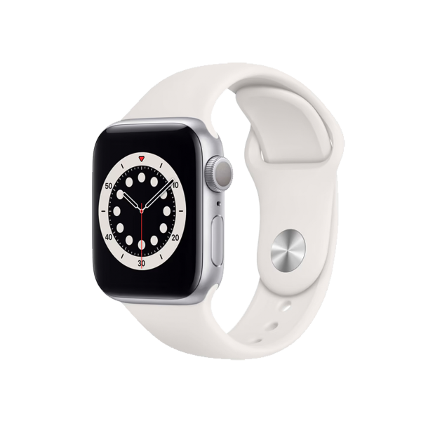 Apple Watch Series 6 | 40mm | Aluminium Case Zilver | Wit sportbandje | GPS | WiFi