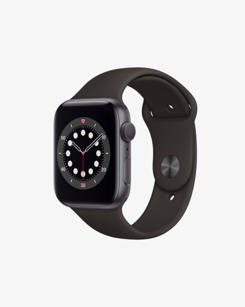 Apple Watch Series 6 | 44mm | Aluminium Case Spacegrijs | Zwart sportbandje | GPS | WiFi