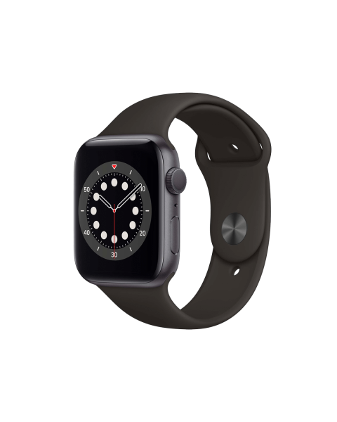 Refurbished Apple Watch series 6 | 44mm | Aluminium Case Spacegrijs | Zwart sportbandje | GPS | WiFi + 4G