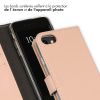 Selencia Echt Lederen Bookcase iPhone SE (2022 / 2020) / 8 / 7 / 6(s) - Roze / Rosa / Pink