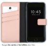 Selencia Echt Lederen Bookcase iPhone SE (2022 / 2020) / 8 / 7 / 6(s) - Roze / Rosa / Pink
