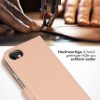 Selencia Echt Lederen Bookcase iPhone SE (2022 / 2020) / 8 / 7 / 6(s) - Roze / Rosa / Pink