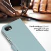 Selencia Echt Lederen Bookcase iPhone SE (2022 / 2020) / 8 / 7 / 6(s) - Lichtblauw / Hellblau / Light Blue