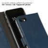 Selencia Echt Lederen Bookcase iPhone SE (2022 / 2020) / 8 / 7 / 6(s) - Blauw / Blau / Blue