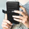 Selencia Echt Lederen Bookcase Samsung Galaxy A71 - Zwart / Schwarz / Black