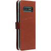 Selencia Echt Lederen Bookcase Samsung Galaxy S10 Plus - Lichtbruin / Hellbraun  / Light Brown