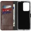 Selencia Echt Lederen Bookcase Samsung Galaxy S20 Ultra - Bruin / Braun  / Brown
